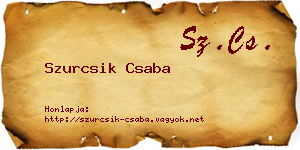 Szurcsik Csaba névjegykártya