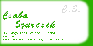 csaba szurcsik business card